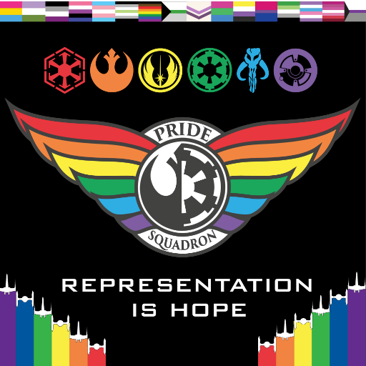 @PrideSquadron is the informal LGBTQIA+ affinity group for LGBTQIA+ members of the LFL-recognized #StarWars charity costuming clubs! #representationishope