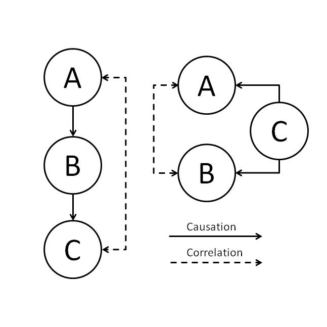 CorrelationalR's profile picture. Correlation between variables doesn't necessarily mean one causes the other