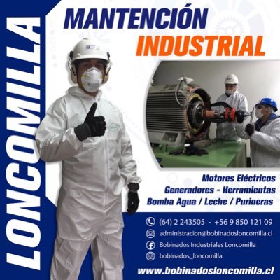 Bobinados Industriales Loncomilla SpA Una empresa Familiar con mas de 27 años de historia prestando servicios de Mantencion Industrial 🏭, Servicio Tecnico