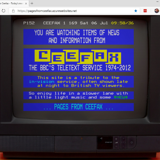 A tribute site to 'Pages from Ceefax' - often shown 'in-vision' early morning or late evening in the 1980's/90's.