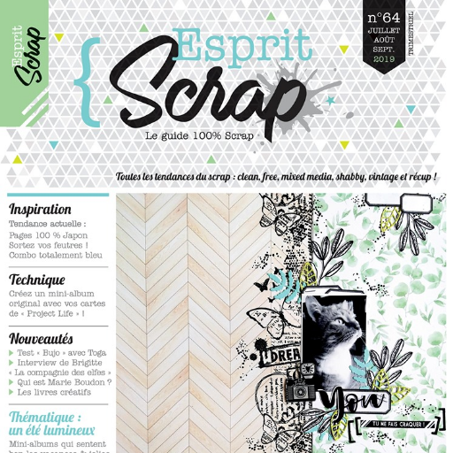 #EspritScrap, le magazine de toutes les tendances créatives du loisir Scrapbooking.