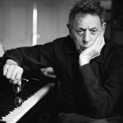 Philip Glass  at the piano