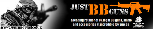 justbbguns's profile picture. Specialists in high quality BB guns, pellet guns, airsoft guns and ammunition