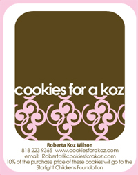 CookiesForaKoz's profile picture. Created by Roberta Koz, sister of Grammy-winning musician Dave Koz, 
10% of purchases benefits Starlight. https://t.co/TcwlQng1Z7