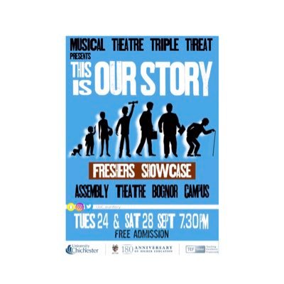 UoC_ourstory's profile picture. • UoC Musical Theatre (Triple Threat) 2019 Freshers Showcase • 24th & 28th September • Assembly Theatre, Bognor Regis Campus • Instagram - @uoc_ourstory •