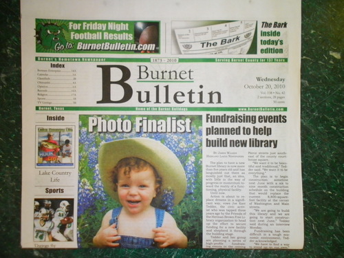 Burnet's Hometown Newspaper since 1873.  Editor:  James Walker, Editorial Assistant: Robbie Shader and Advertising Sales:  Lora Cheney