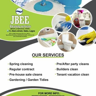 We offer professional cleaning services at affordable rates.  Contact us on 08085832316, 09056169504, 08098483278