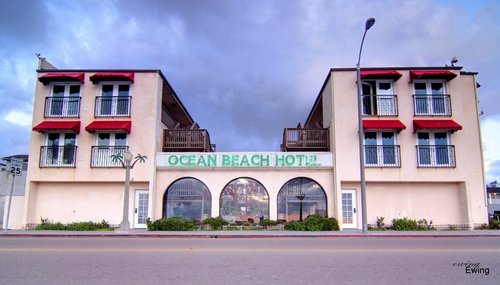 The OB Hotel is a beachfront hotel in Ocean Beach, San Diego, CA, just across from the OB Pier and Beach.  Dog beach, surfing, and Newport Ave are steps away.