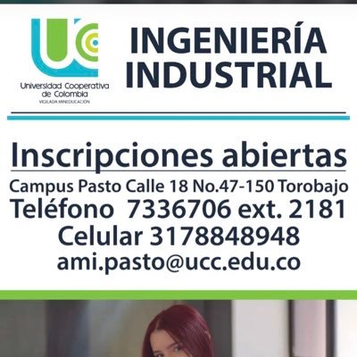 Facultad de Ingeniería  Universidad Cooperativa Campus Pasto. Tel. (2)7336706 Ext. 2220 Calle 18 # 47 – 150 Torobajo Pasto-Nariño https://t.co/EYrkR47H2o