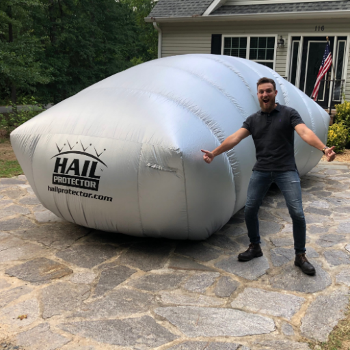 Patented Portable HAIL PROTECTOR™ AUTOMOBILE PROTECTION SYSTEM Stops Any Size Hail before it touches your car and time. (US8,985,672) #auto #weather #insurance