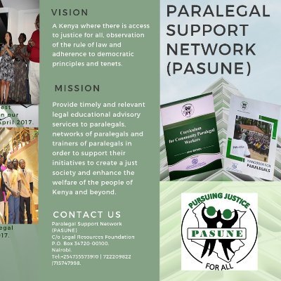 Paralegal Society of Kenya is an organization of leading human rights organizations involved in paralegal initiatives and training.