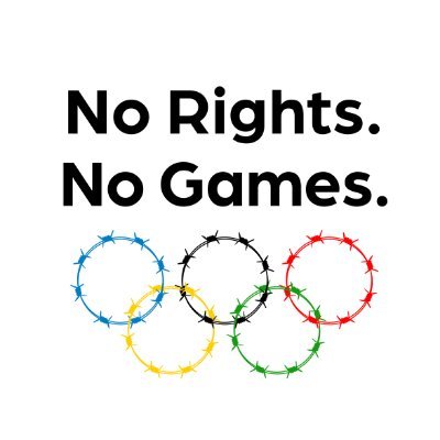 Activists calling on the IOC to ensure China respects Uyghur rights before hosting @Beijing2022 | #NoRightsNoGames
