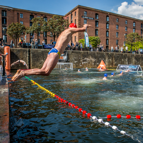 MANUP!  is an exciting new event series bringing the sport of water polo  from the confines of indoor swimming pools out into glorious UK open air locations.