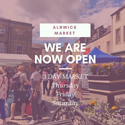 Weekly markets every Sat & Monthly Farmers Market last Fri of the month. We also support @AllAboutAlnwick & RT their news. Follow their page. 🥡🥞🥓🥕🌽🍒