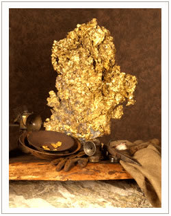 GOLD!  The 44 lbt Crystalline Leaf Gold specimen with wine, jewelry, Art & more