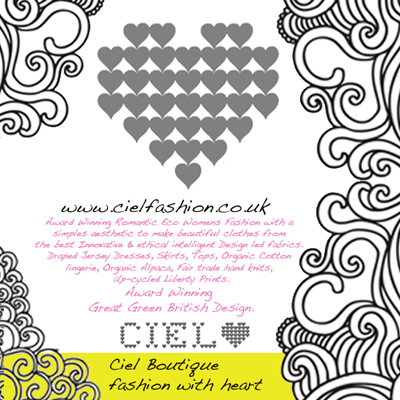 CielOrganic's profile picture. Guest designer, Guest editor, Guest speaker, Green Guru for  lifestyle, & fashion for a changing world, hip stylish, up-cycled & organic.