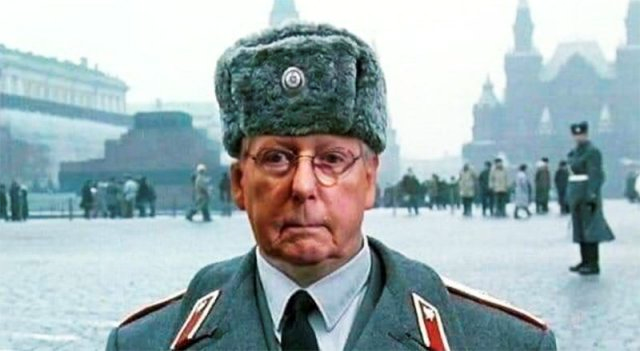 Hello, I'm Moscow Mitch. Mitch McConnell by day and wheeling dealing party animal by night.