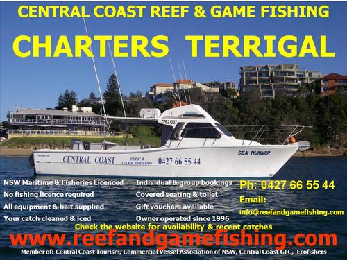 Central Coast Reef & Game Fishing Charters do deep sea reef & game fishing charters from The Haven, Terrigal on the NSW Central Coast an hour north of Sydney.