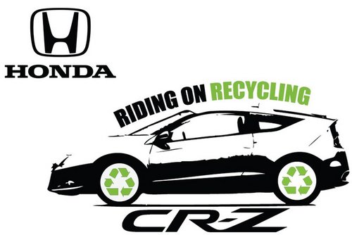 Collecting cans to fund road trips across the South to promote the Honda CR-Z: We're riding on recycling!