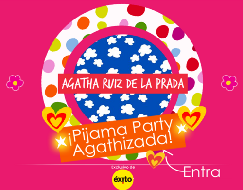 Almacenes Éxito presenta el lanzamiento EXCLUSIVO de la nueva colección de pijamas, ropa interior y accesorios de la diseñadora Agatha Ruiz de La Prada.