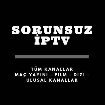 iptvsorunsuz's profile picture. ⚽️Maç yayinlari
🇹🇷Ulusal Kanallar
🎥 Diziler
🎬Filmler
📺 Netflix
📺Blutv
İletisim DM📩📩
https://t.co/INVvsirnGB