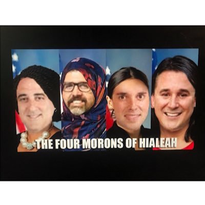 Four Mongolicos (morons) banding together for the good of the people (by people we mean us) #EnHialeahPorCulpaDeFidel