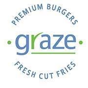 Graze Premium Burgers and Hand cut fries. Featuring a burger menu with Niman Ranch beef, and Grass fed beef option.