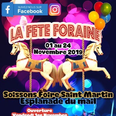 la Foire St-Martin est l’événement phare de Soissons, au mois de novembre. Petits et grands se donnent rendez-vous sur l'Esplanade du Mail