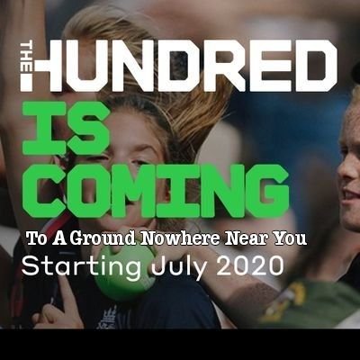 The Hundred Is Coming To A Ground Nowhere Near You.
Here I will share a few opinions and comments about the tournament.