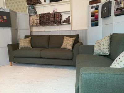 Custom built sofas, upholstered in your choice of fabric, built by craftsmen & women with superior, frames, fabrics and fillings. Custom service second to none.