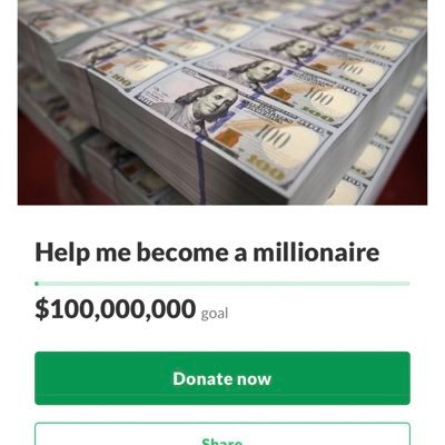 helpmegetrich2's profile picture. 1$helps if I ever reach that goal I will make 10 random donors rich I promise like and share plz