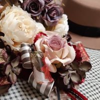 ROSE CAFE ローズカフェ ケティ タックフレアワンピース フラワーブーケ 110225101150425003?$VS_1500$