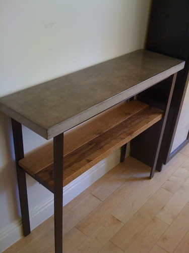 Reclaimed Wood and Concrete Furniture and Fabrications. Found at the Brooklyn Flea.