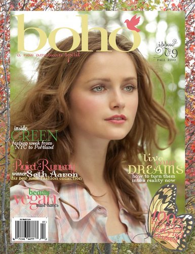 Boho magazine is fashion and beauty's first green magazine. Winner of the 2009 SustainPrint Award in Publishing for Newcomer of the Year.