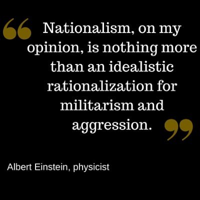 I am here to critique this current nationalism which prefers an imaginary entity surrounded by hypothetical borders above the humans who are residing within it.