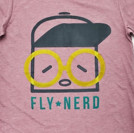 Hand screen printed tees with fly nerds on 'em.
