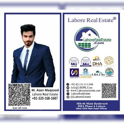 LreAzan's profile picture. Affiliated with LahoreRealEstate ®. We are the best real estate agency in all our the Pakistan and we provide Buying/Selling services in DHA's, Bahria Town Etc