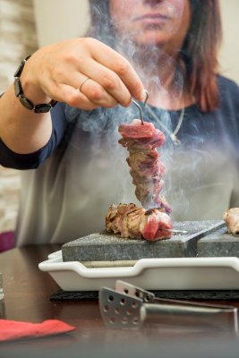 sizzlingkeswick's profile picture. Awesome locally reared meat cooked by you on the 450 degree hot lava stone.  Fancy staying over? We have 3 comfortable en suite bedrooms, some with spa baths.