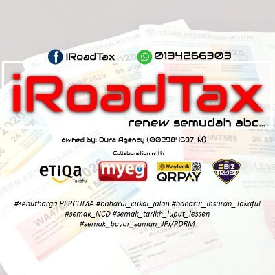 Perbaharui roadtax/insuran kenderaan anda dengan mudah dan berpatutan di mana saja anda berada, penghantaran seluruh Malaysia
https://t.co/3hD7yWyHly