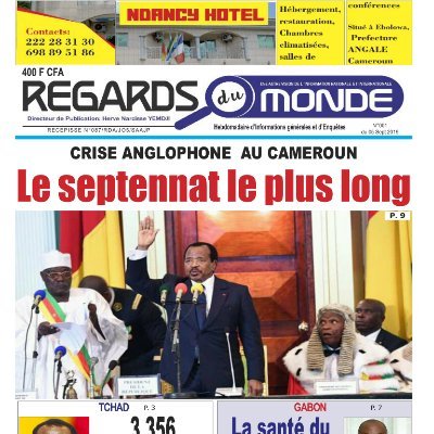 Journaliste, directeur de publication (Regards du monde) Cameroun