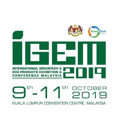 IGEM_MY's profile picture. Southeast Asia's largest trade event for greentech & eco products

IGEM 2019 | 9th - 1th OCT 2019