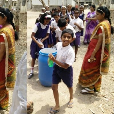 To create awareness importance of Water in schools. We have installed drums in schools, students pour water and reuse in classroom/washroom cleaning, Gardening