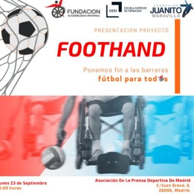 Cuenta oficial del acto de presentación de Futhand. Fútbol para Tod⚽s.




























⌛23 de septiembre a las 12:00. 