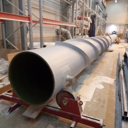 GRP (Glass Reinforced Plastic), Thermoplastic and Dual laminate tanks, pipes and chimneys with excellent corrosion resistance and strength properties.
