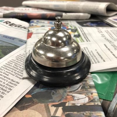 if one of us eats, the whole newsroom eats. bell ring = food’s up for grabs on the main @postandcourier table #supportlocalsnacks