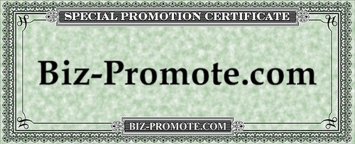 Business Success begins with effective Promotion. Promote your Biz with a promotional coupon/certificate offer. Your offer also appears on www.MyWeeklyAds.com.