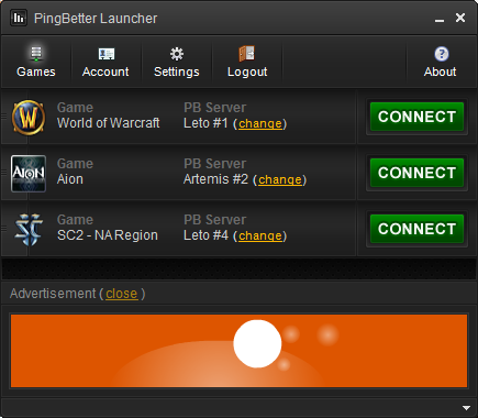 PingBetter's profile picture. Lower ping in WoW, Aion and SWTOR with ease! Connect to our high speed, strategically placed servers instantly using PingBetter Launcher.