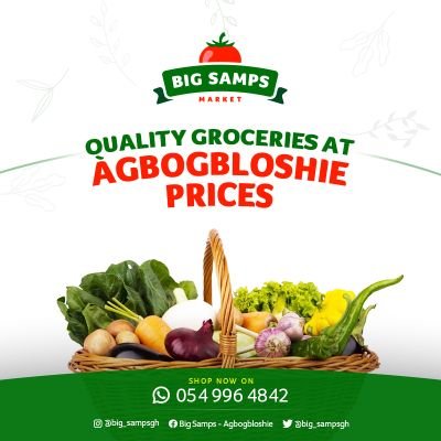 Your groceries delivered to your doorstep!  
Order via WhatsApp on 0549964842