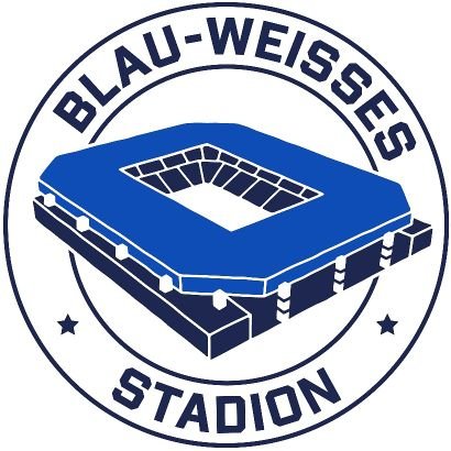 Fan-Initiative für ein BLAU-WEISSES Stadion auf dem Olympiagelände. Kontakt: info@blauweissesstadion.berlin  Logo/Grafik by @muskelberg