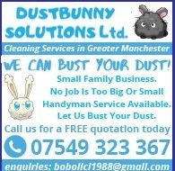 We are a Rochdale based small family cleaning business.
No job is to small or to big for us.
So let us bust your dust.